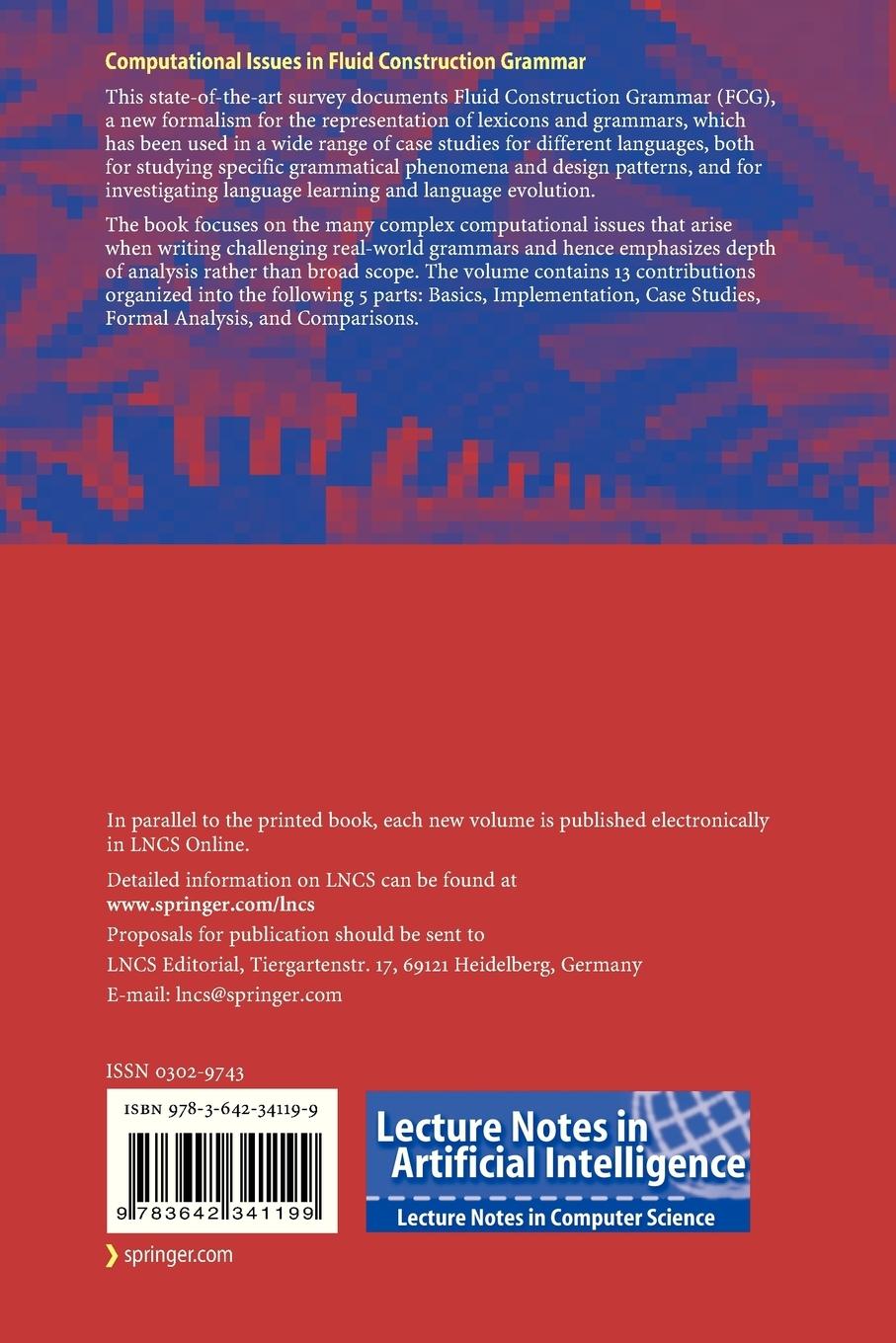 Rückseitencover Computational Issues in Fluid Construction Grammar