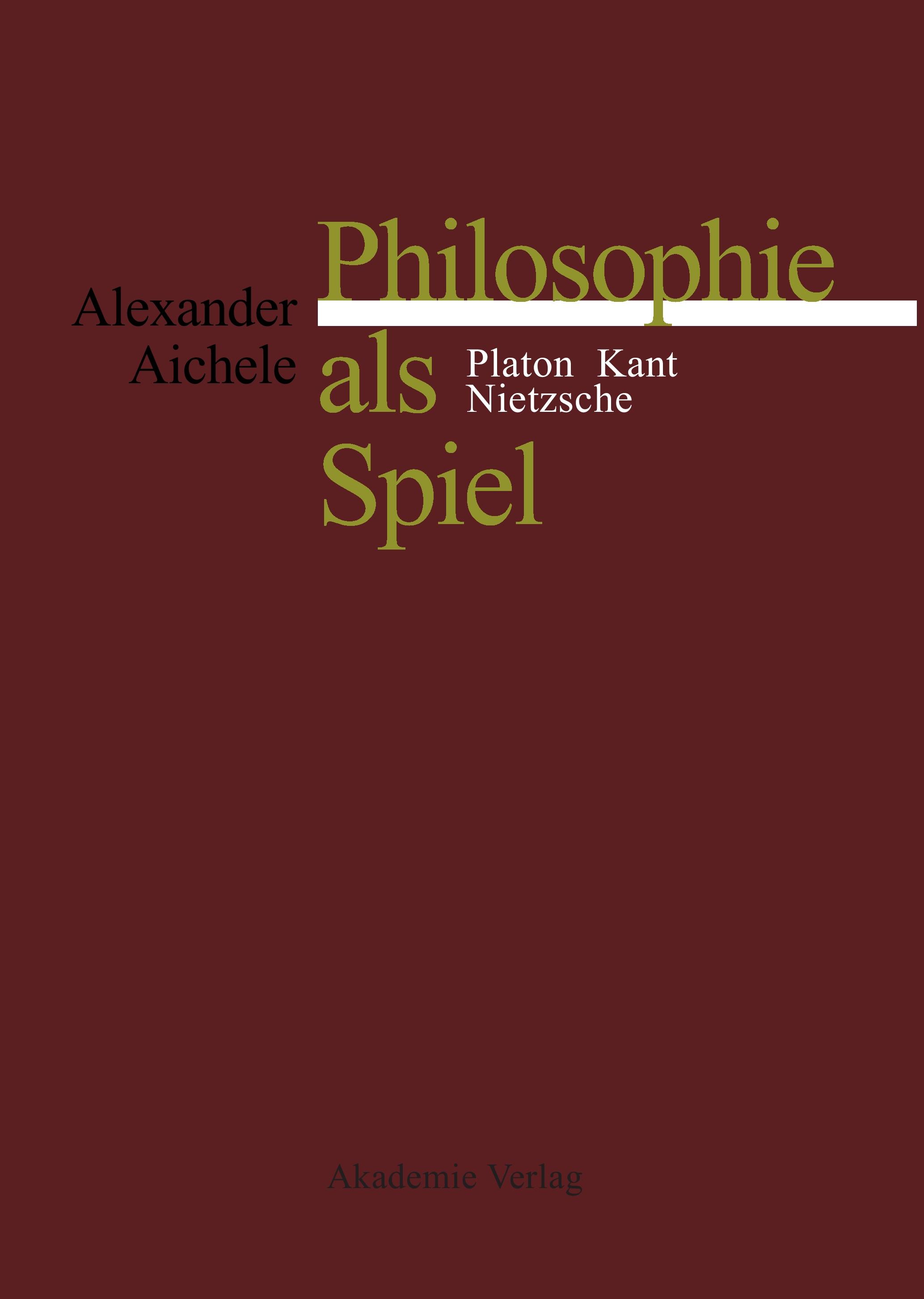 Vorderes Coverbild Philosophie als Spiel