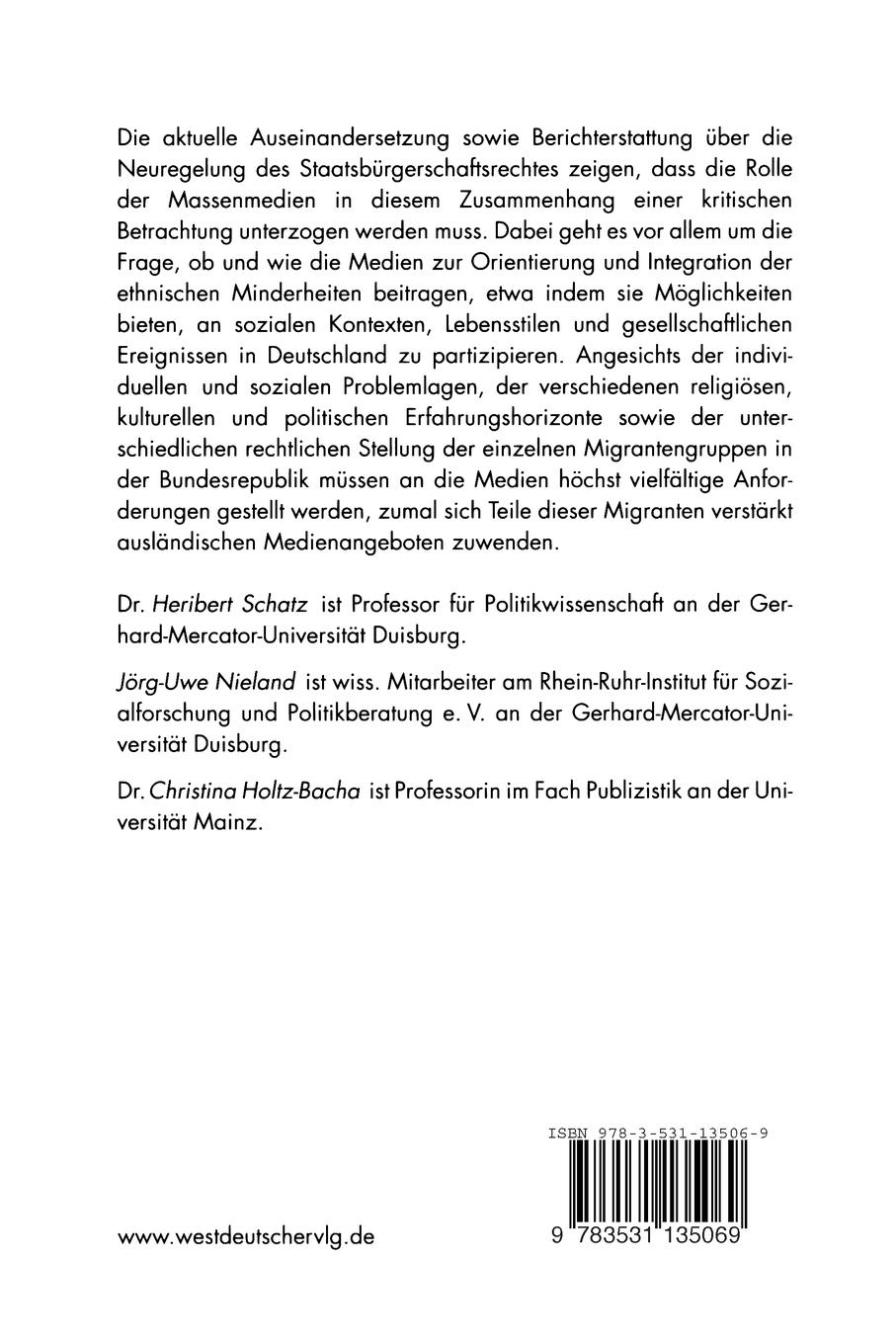 Rückseitencover Migranten und Medien