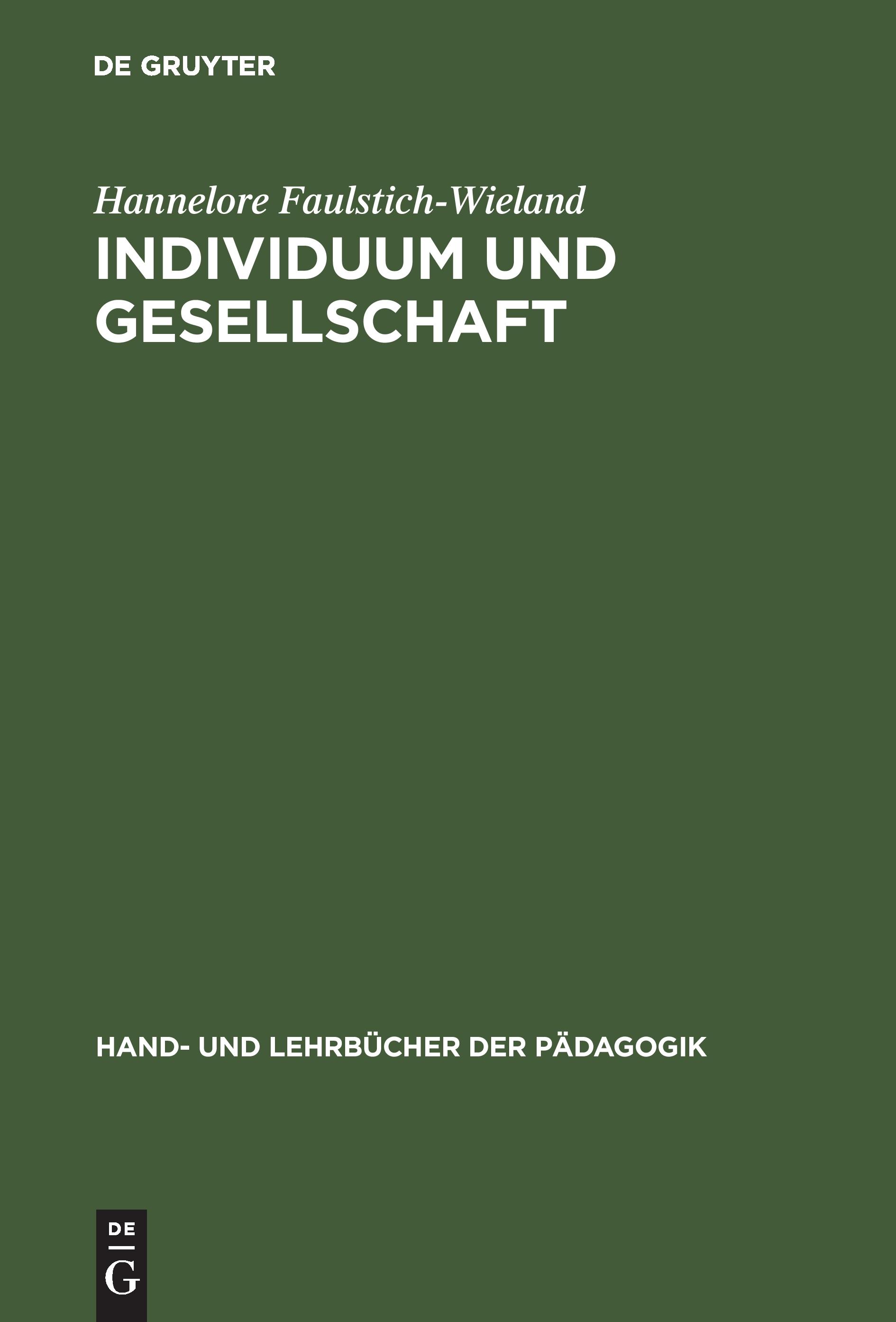 Vorderes Coverbild Individuum und Gesellschaft