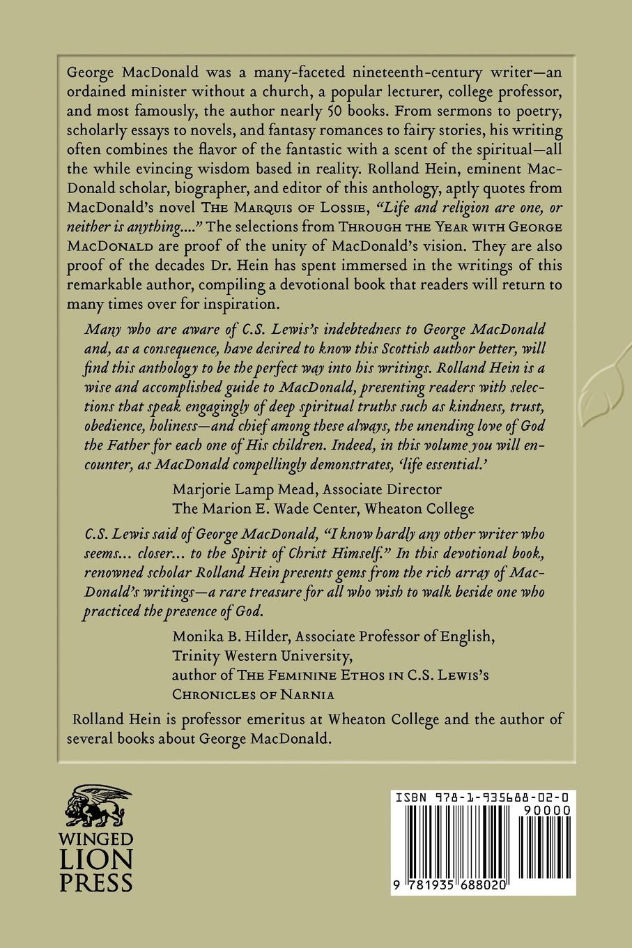 Rückseitencover Through the Year with George MacDonald