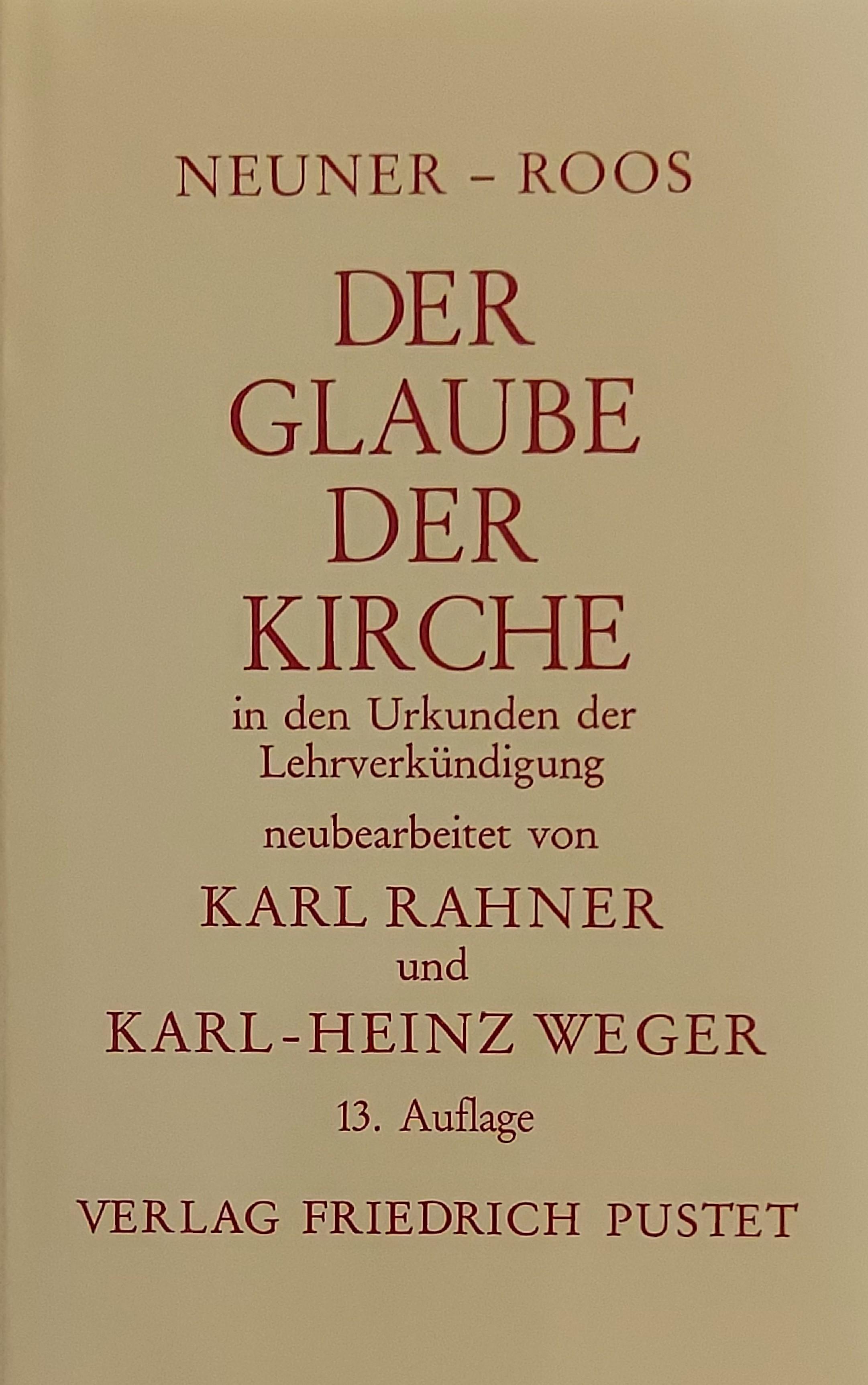 Vorderes Coverbild Der Glaube der Kirche in den Urkunden der Lehrverkündigung