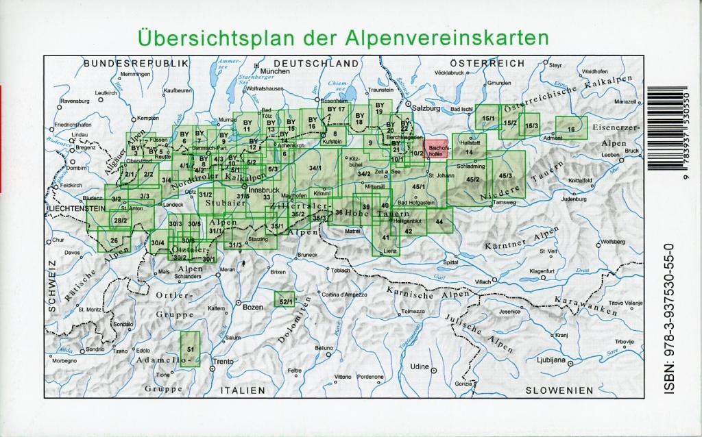 Beispielinhalt (Bild) DAV Alpenvereinskarte 13 Tennengebirge 1 : 25 000