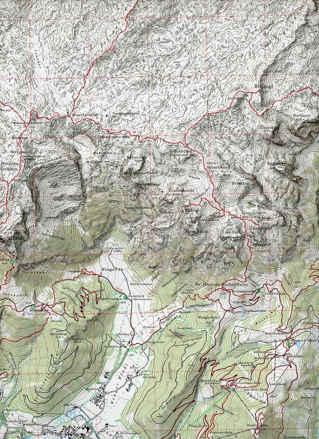 Beispielinhalt (Bild) DAV Alpenvereinskarte 13 Tennengebirge 1 : 25 000