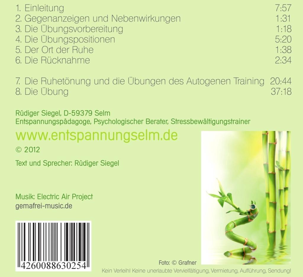 Beispielinhalt (Bild) Autogenes Training mit Entspannungsmusik inkl. persönlicher Entspannungsberatung