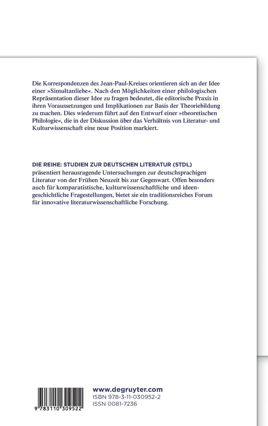 Rückseitencover Philologie der Intimität