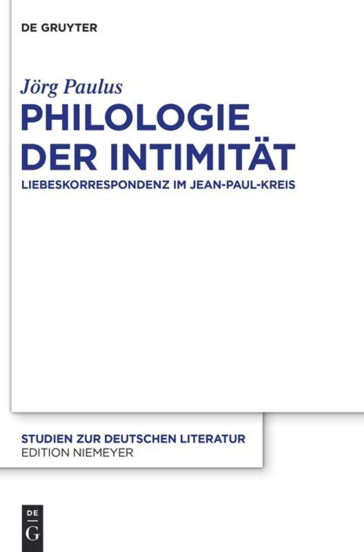 Vorderes Coverbild Philologie der Intimität