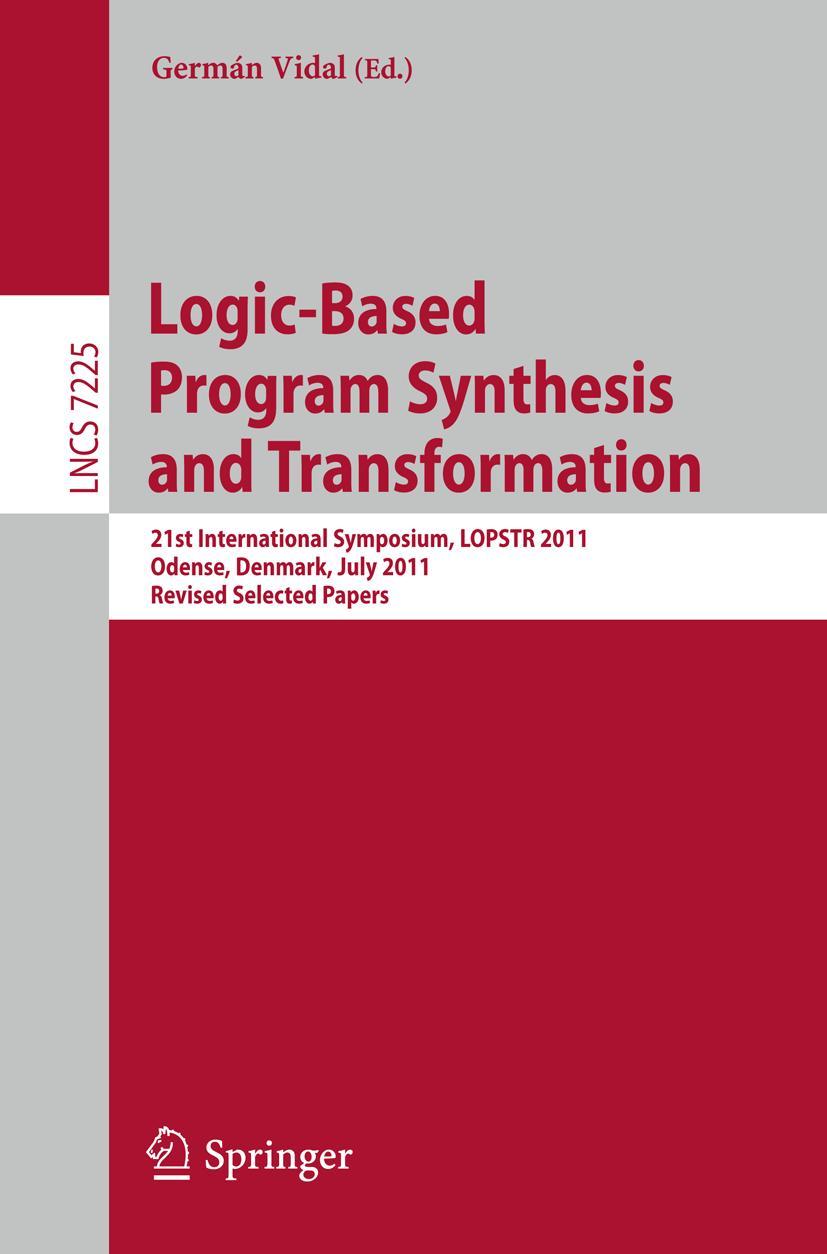 Vorderes Coverbild Logic-Based Program Synthesis and Transformation