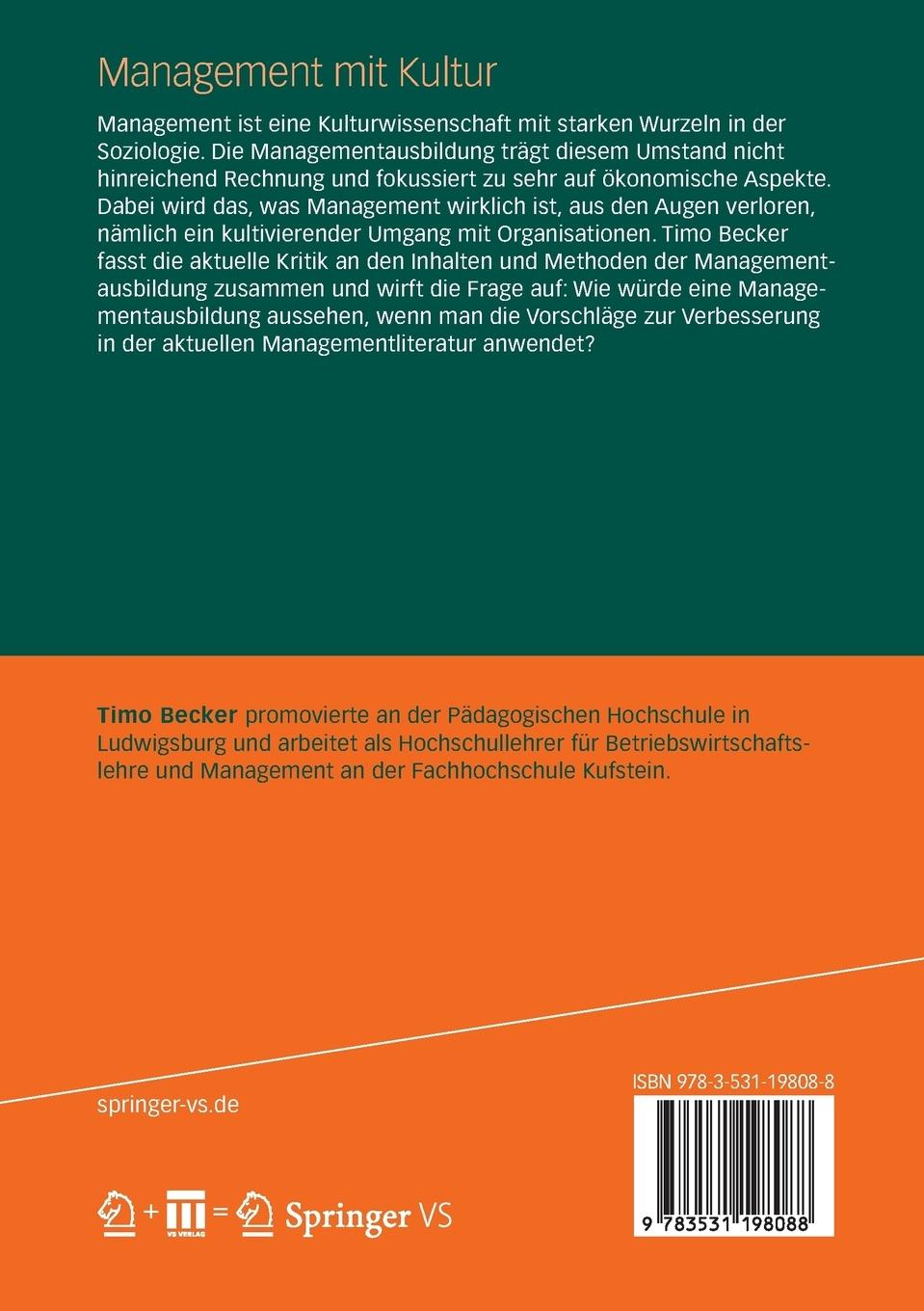 Rückseitencover Management mit Kultur