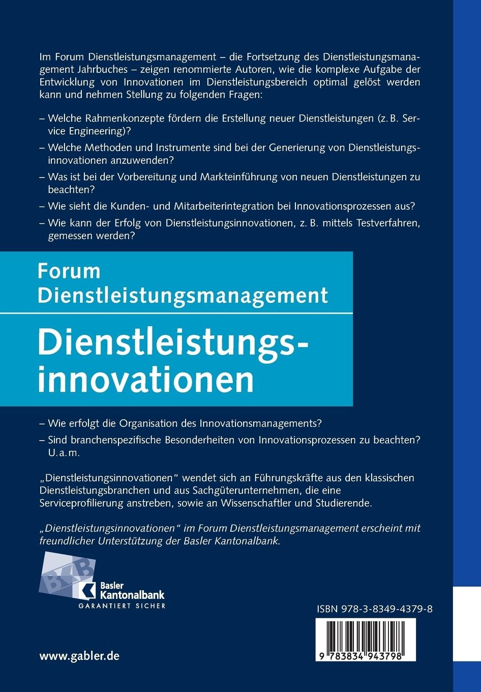 Rückseitencover Dienstleistungsinnovationen