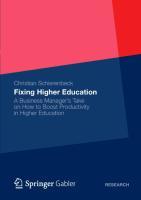 Vorderes Coverbild Fixing Higher Education