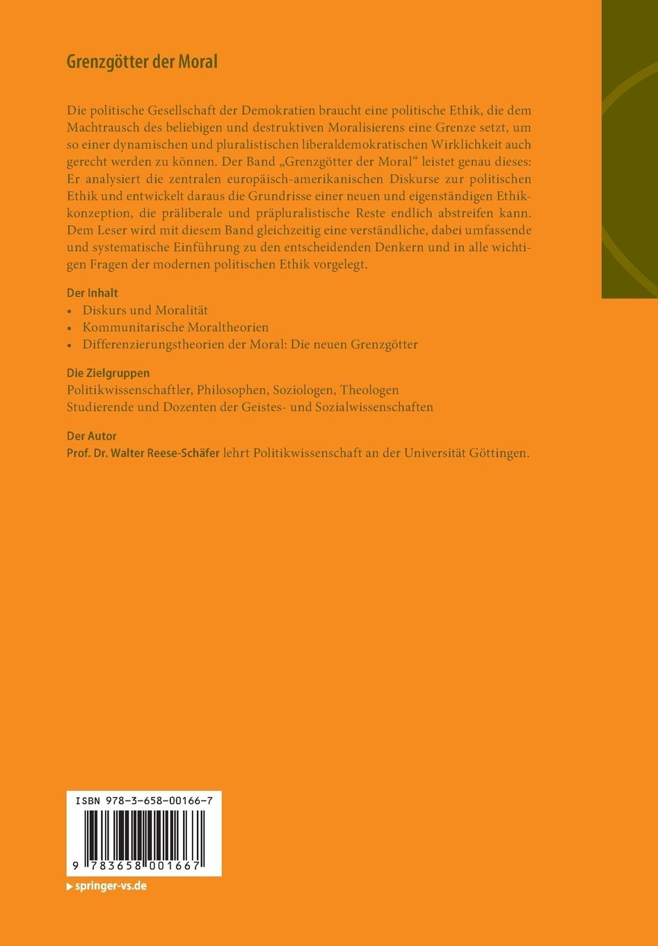 Rückseitencover Grenzgötter der Moral