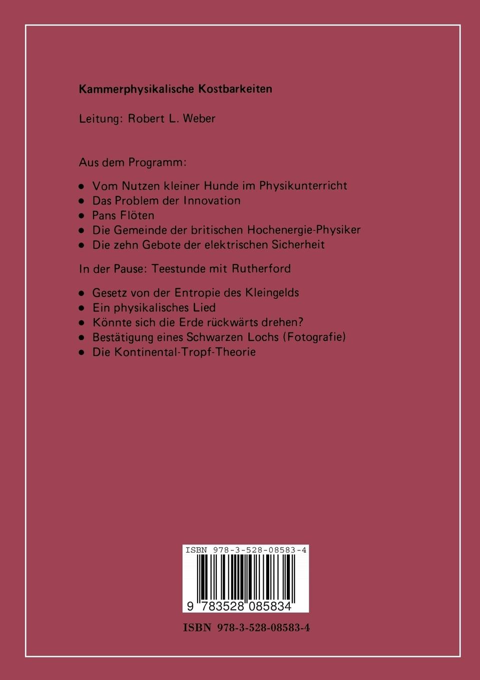 Rückseitencover Kammerphysikalische Kostbarkeiten