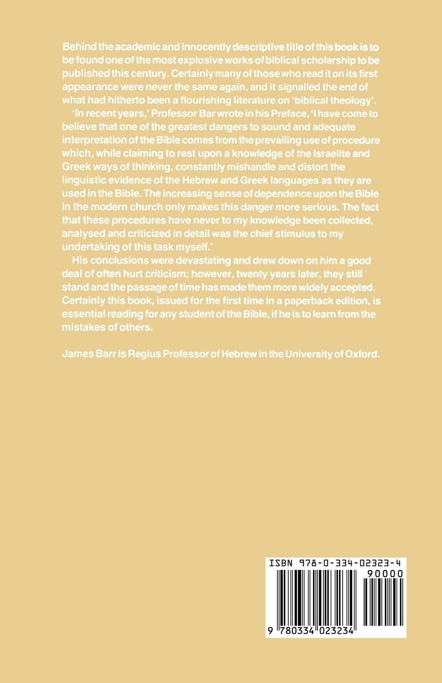 Rückseitencover The Semantics of Biblical Language