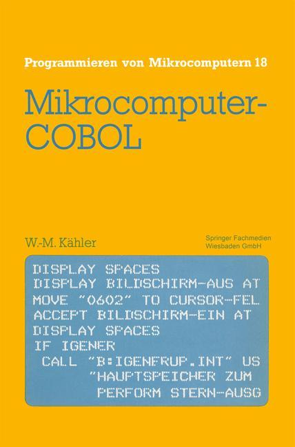 Vorderes Coverbild Mikrocomputer-COBOL