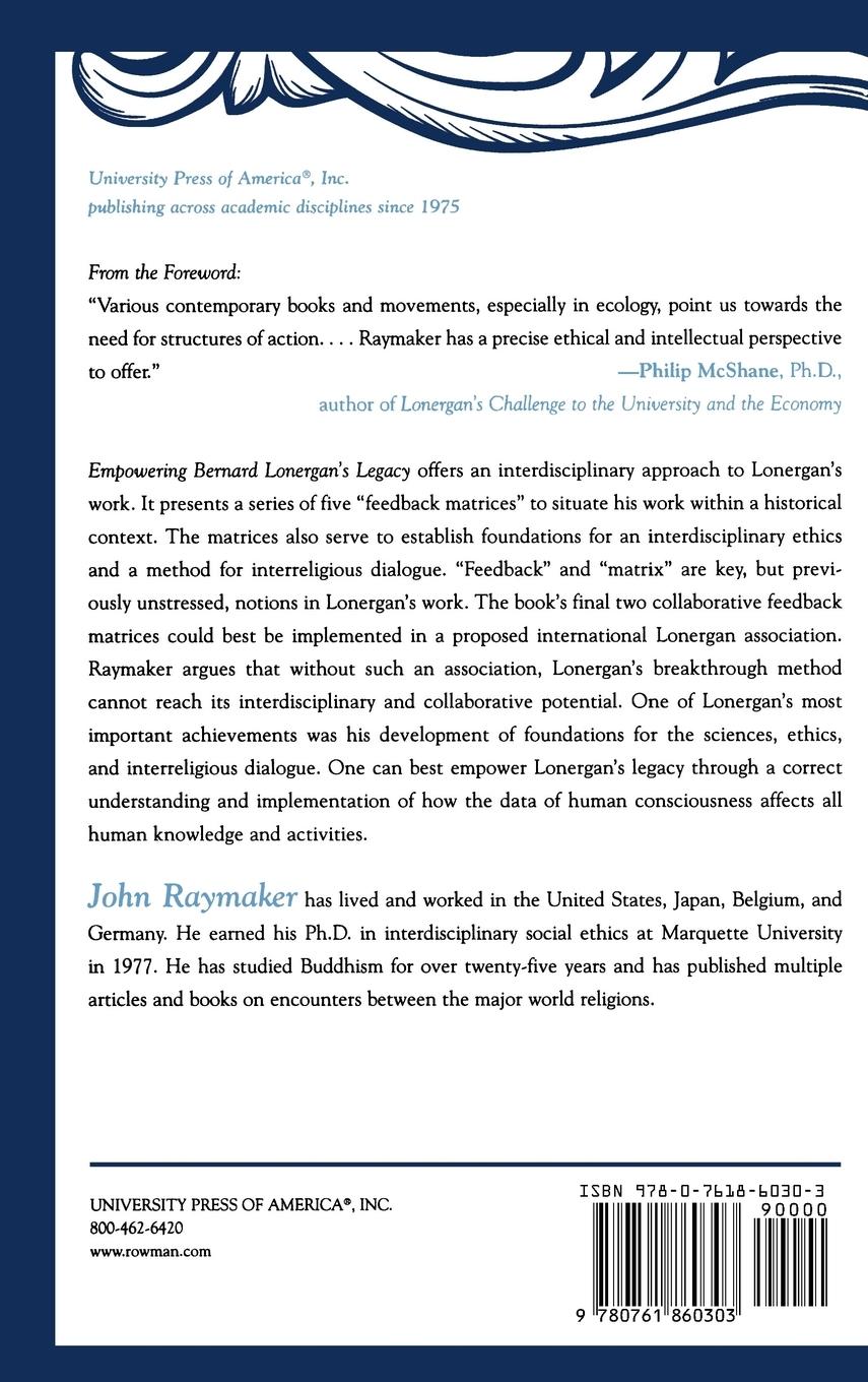 Rückseitencover Empowering Bernard Lonergan's Legacy