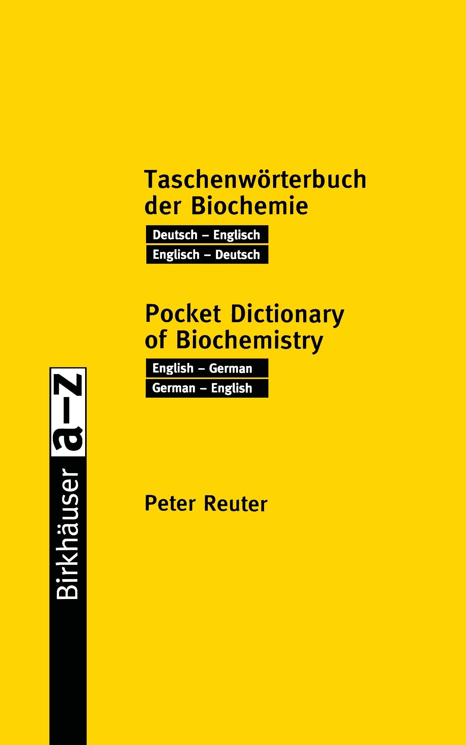 Vorderes Coverbild Taschenwörterbuch der Biochemie / Pocket Dictionary of Biochemistry