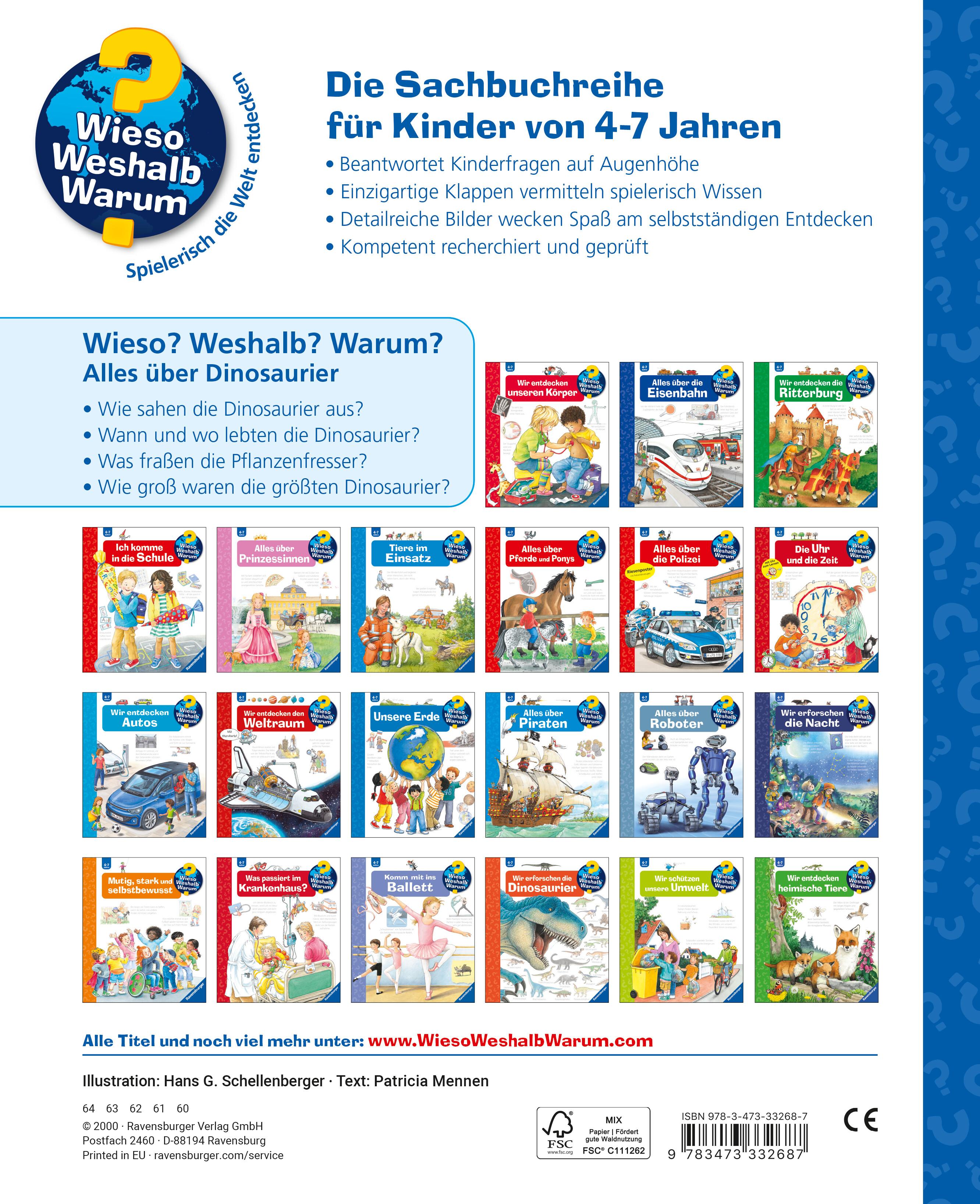 Rückseitencover Wieso? Weshalb? Warum?, Band 12: Alles über Dinosaurier