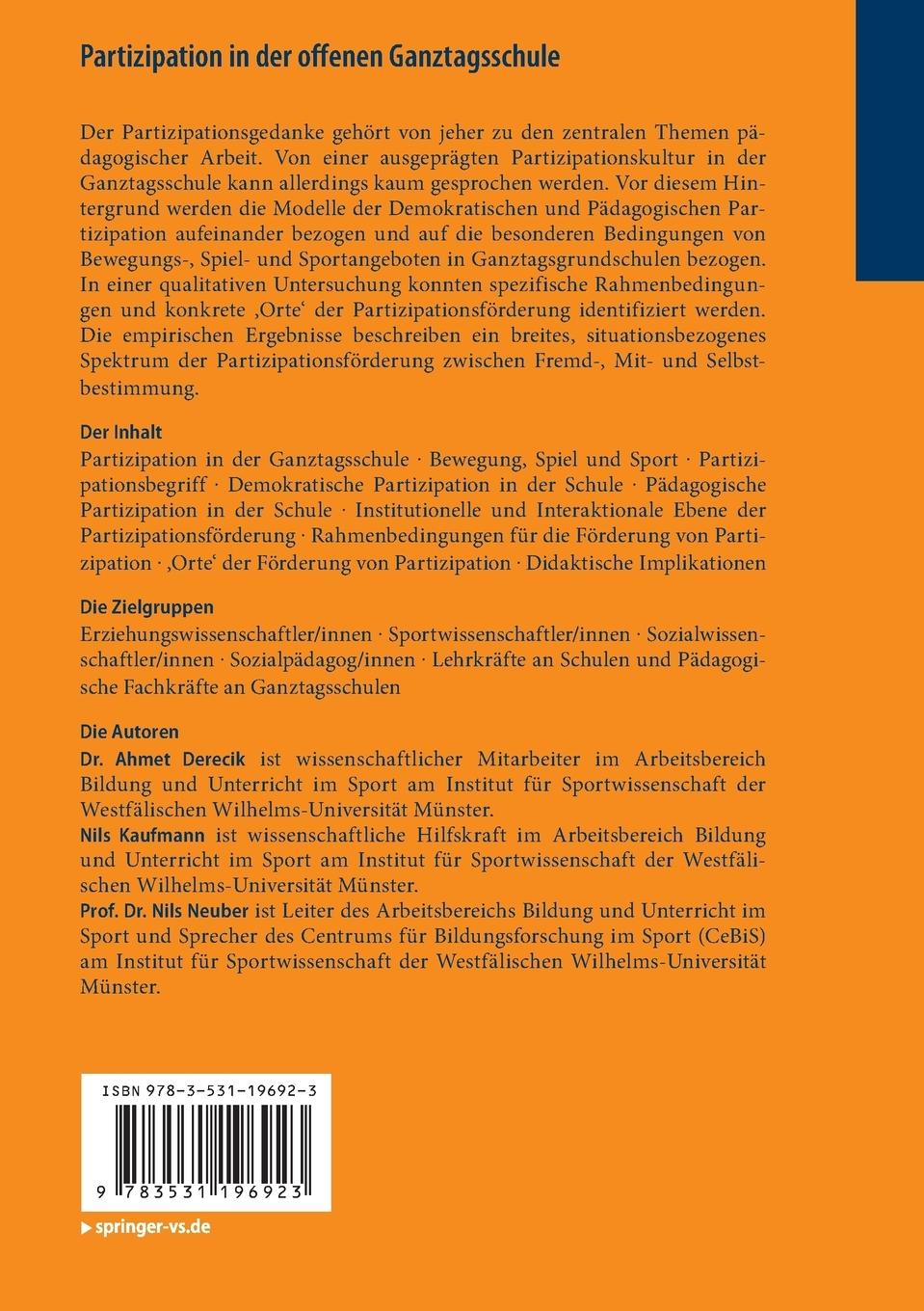 Rückseitencover Partizipation in der offenen Ganztagsschule