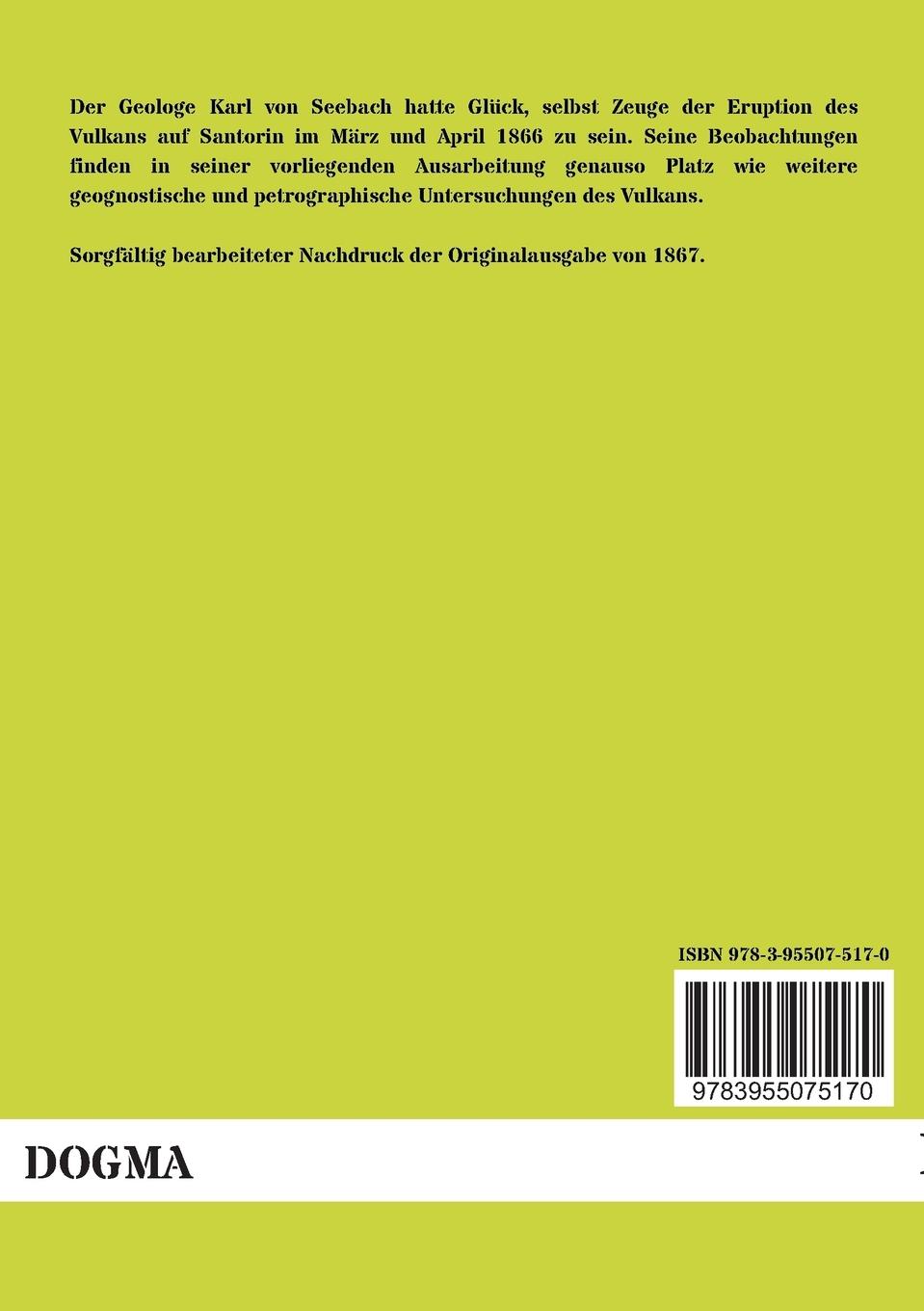 Rückseitencover Über den Vulkan von Santorin und die Eruption von 1866