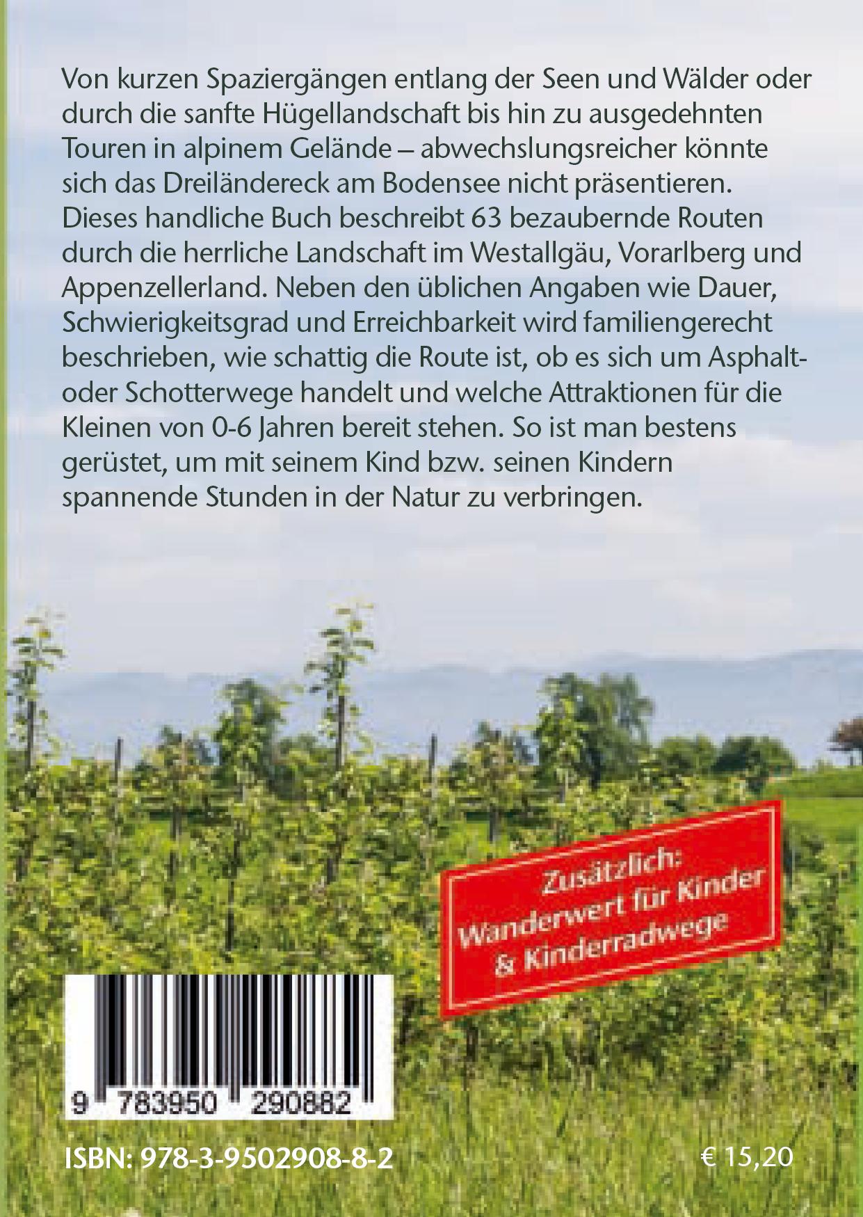 Rückseitencover Kinderwagen-Wanderungen im Westallgäu zwischen Alpsee und Bodensee & Dreiländereck Deutschland, Österreich und Schweiz