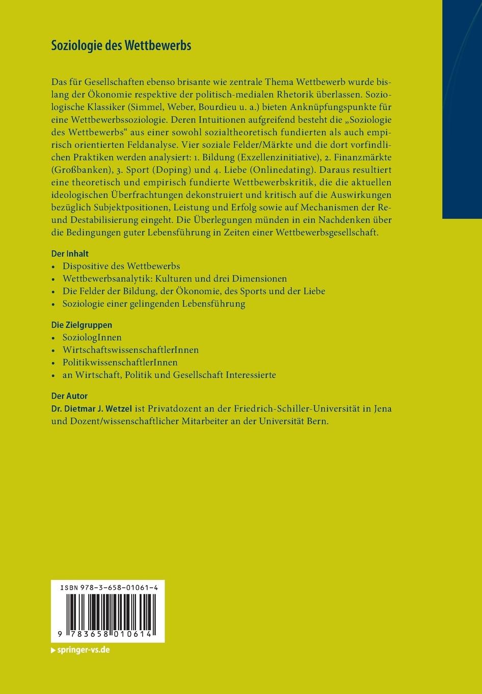 Rückseitencover Soziologie des Wettbewerbs