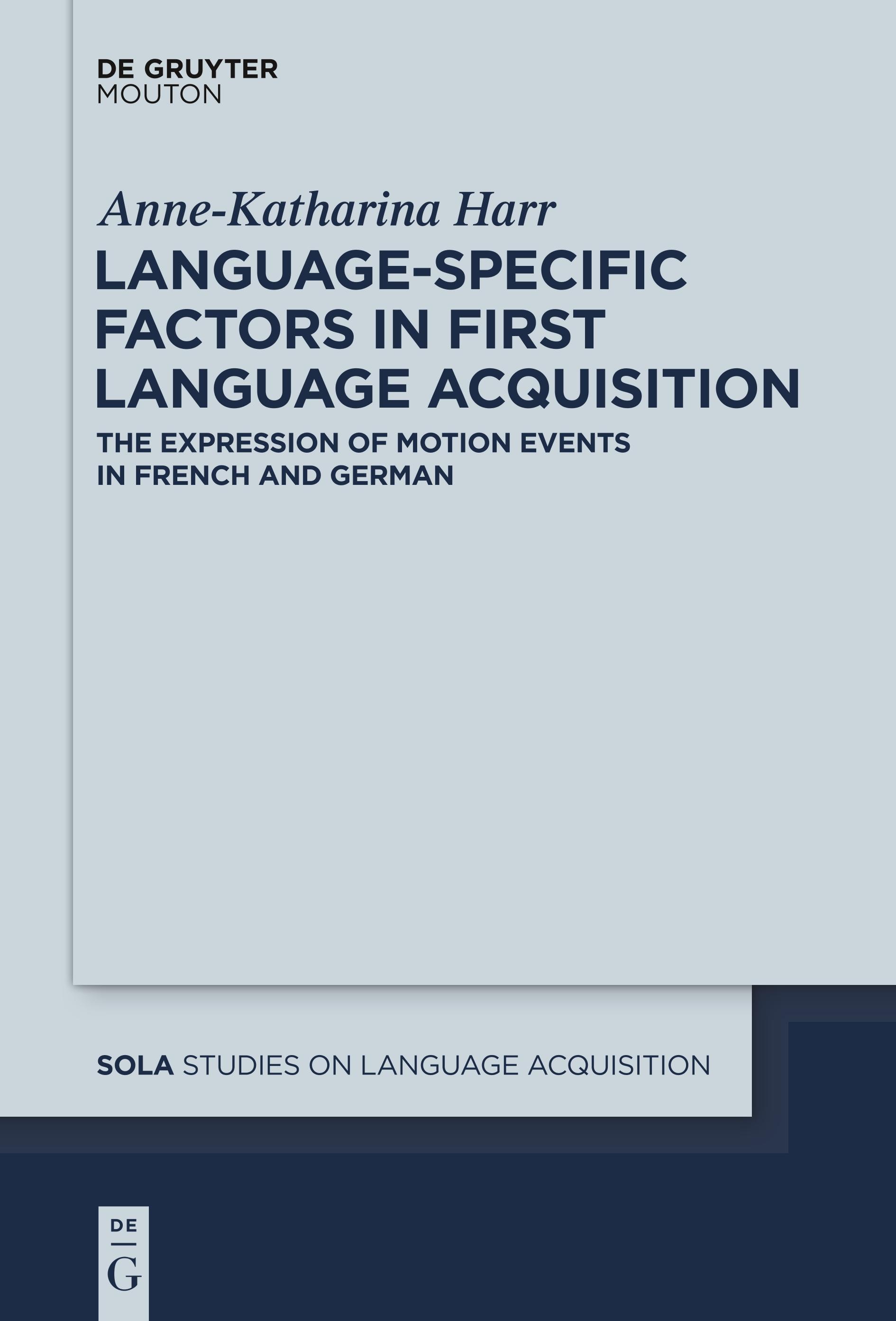 Vorderes Coverbild Language-Specific Factors in First Language Acquisition