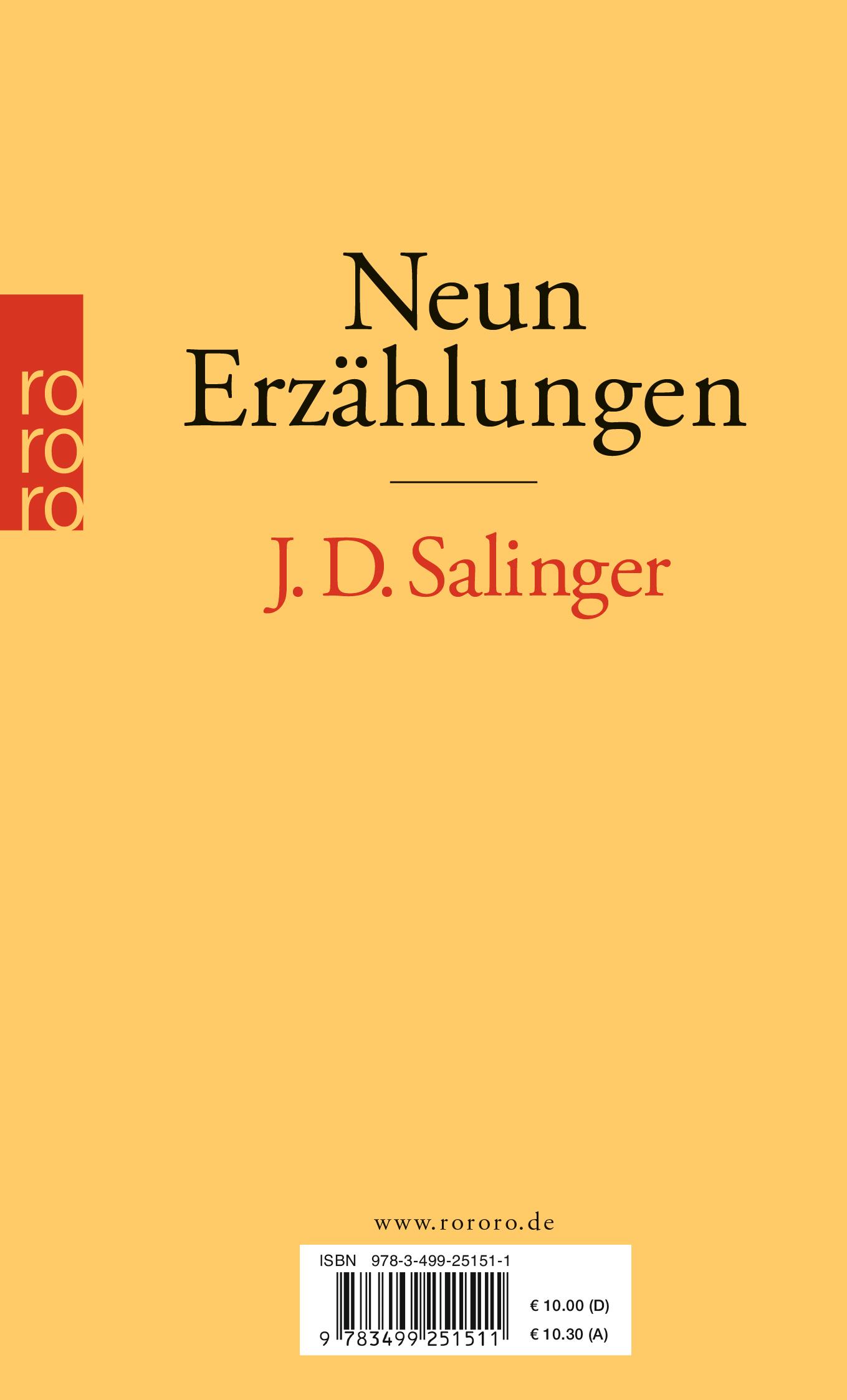 Rückseitencover Neun Erzählungen