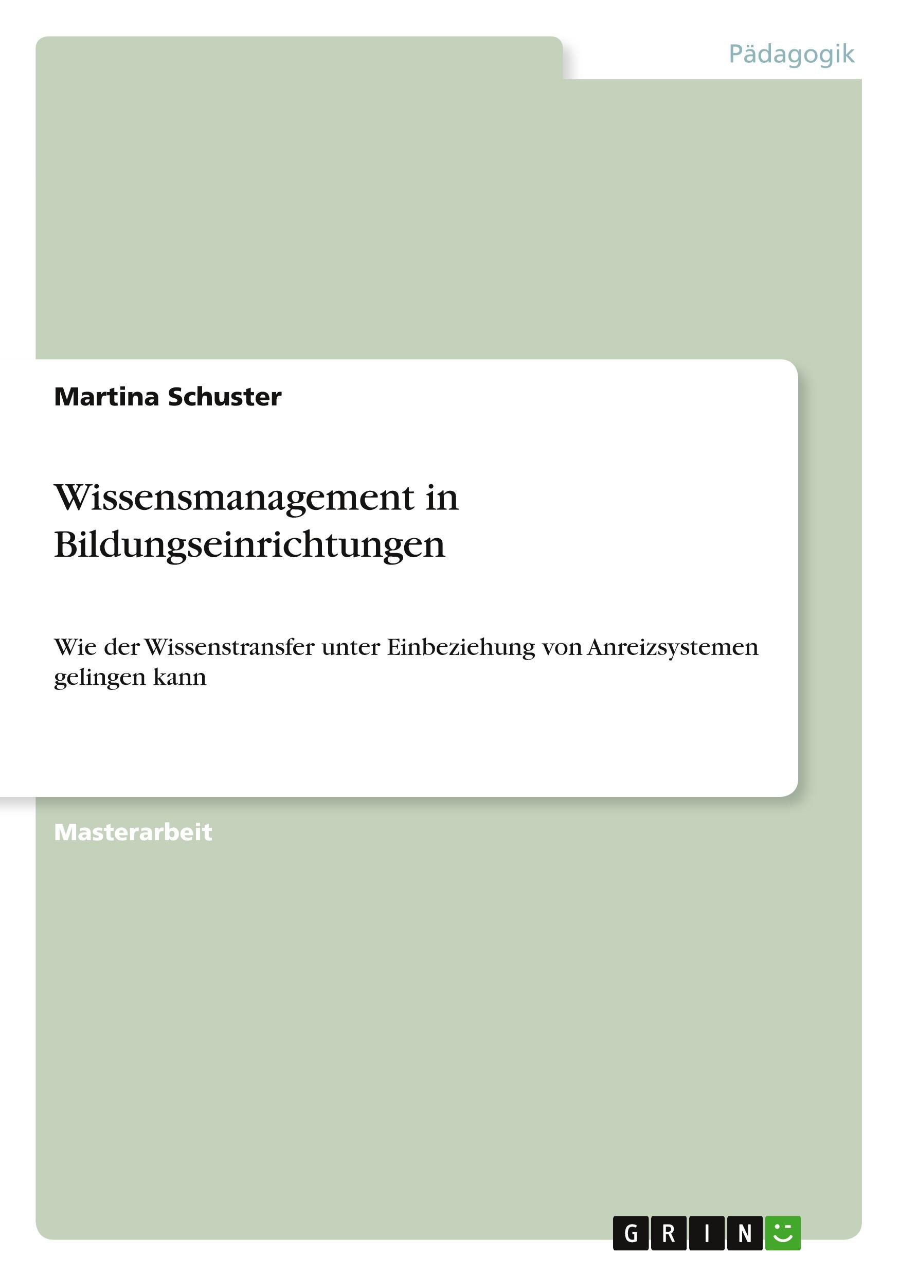 Vorderes Coverbild Wissensmanagement in Bildungseinrichtungen