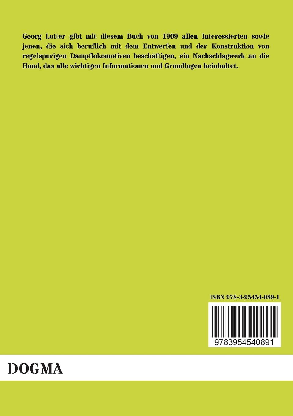 Rückseitencover Handbuch zum Entwerfen regelspuriger Dampf-Lokomotiven