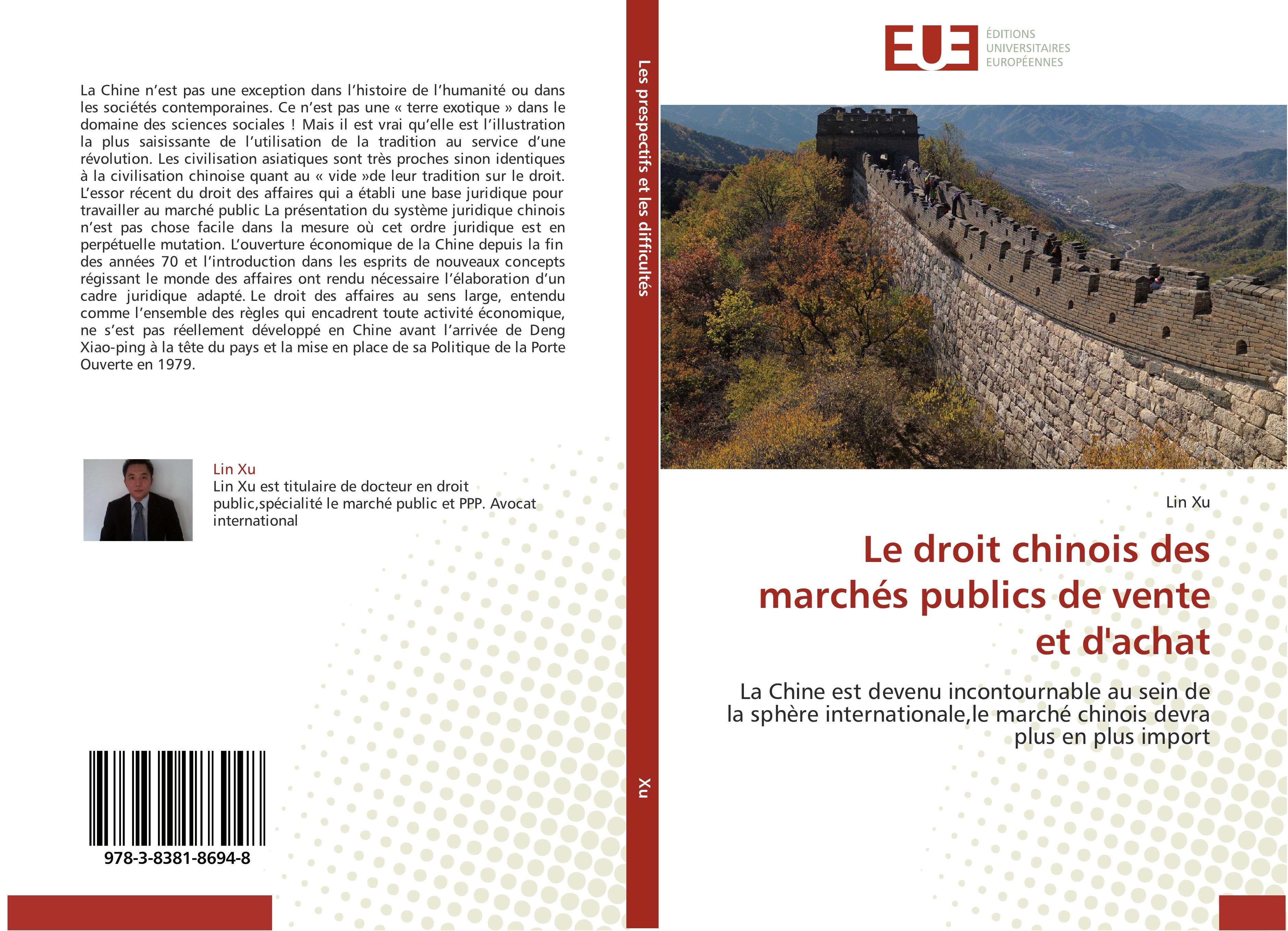 Vorderes Coverbild Le droit chinois des marchés publics de vente et d'achat