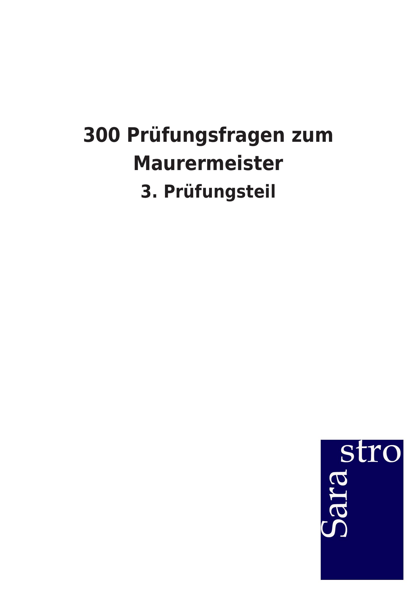 Vorderes Coverbild 300 Prüfungsfragen zum Maurermeister