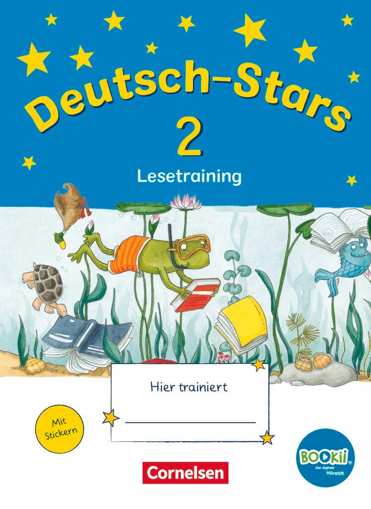 Vorderes Coverbild Deutsch-Stars - BOOKii-Ausgabe - 2. Schuljahr. Lesetraining. Übungsheft mit Lösungen
