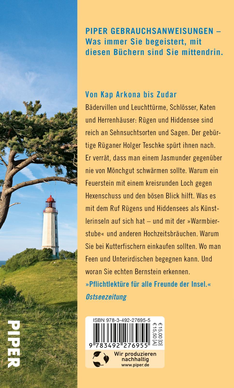 Rückseitencover Gebrauchsanweisung für Rügen und Hiddensee