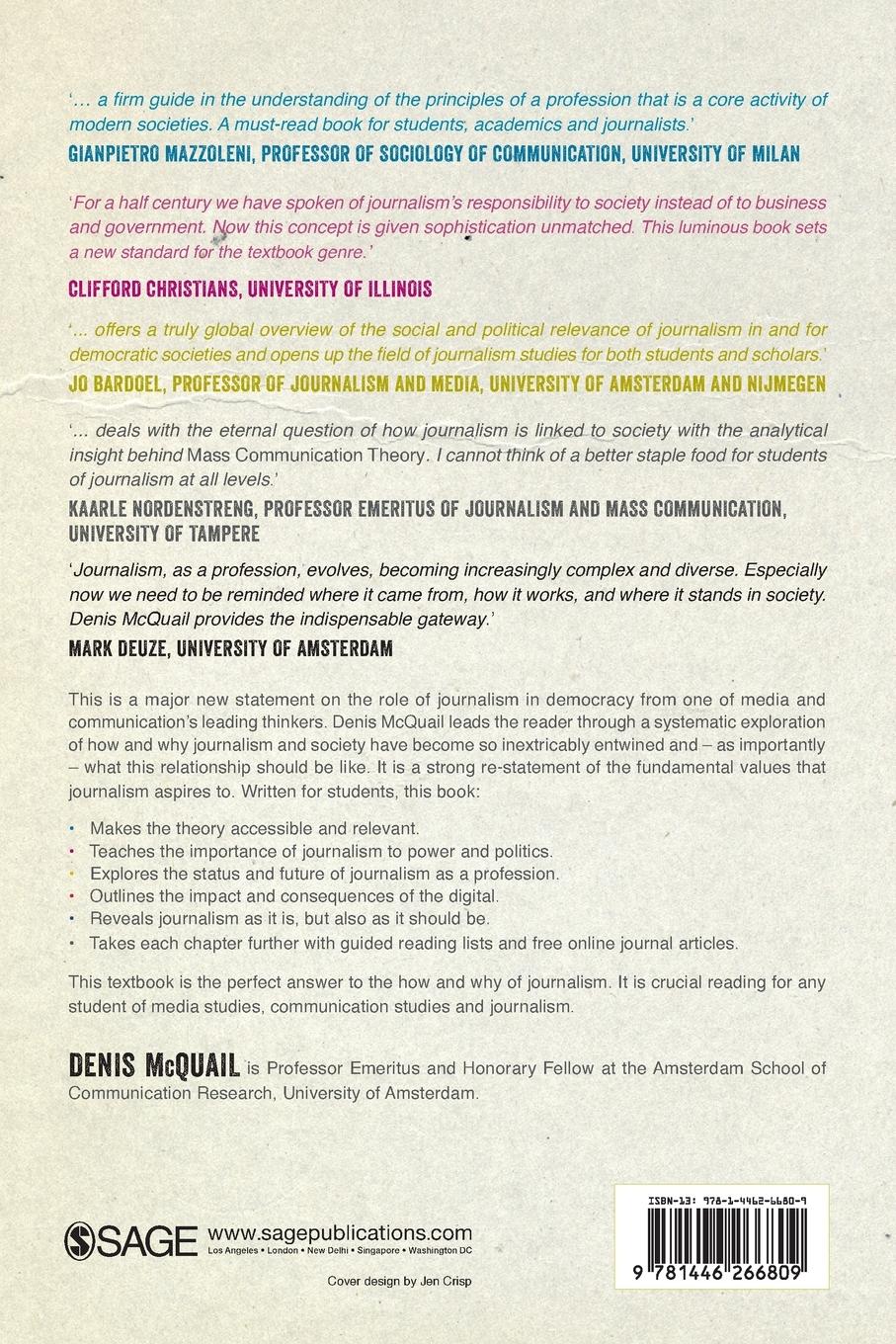 Rückseitencover Journalism and Society