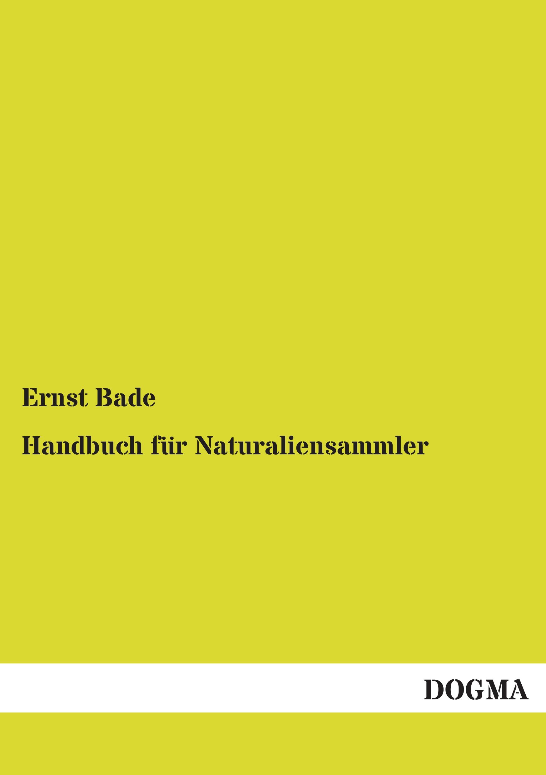 Vorderes Coverbild Handbuch für Naturaliensammler