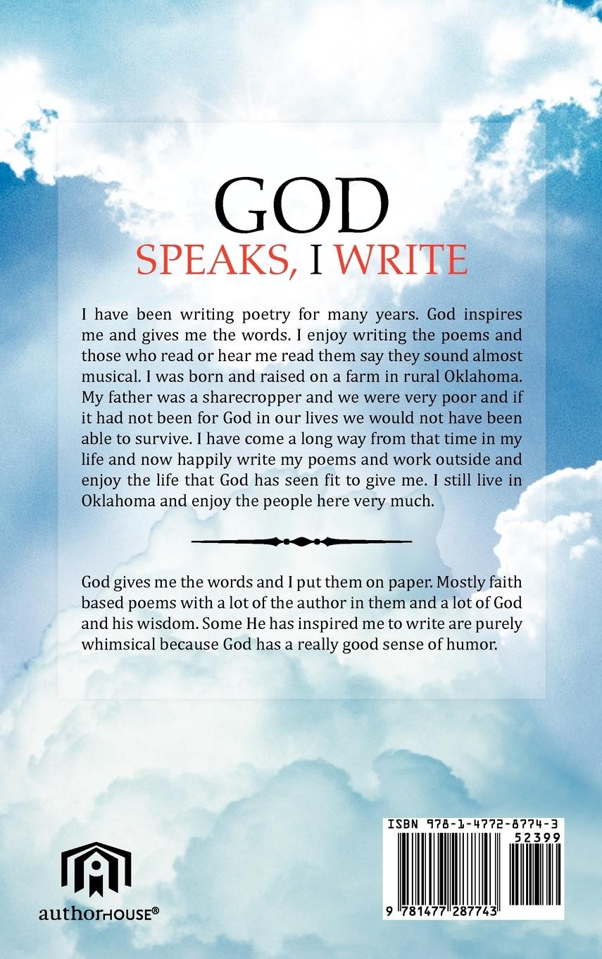 Rückseitencover God Speaks, I Write