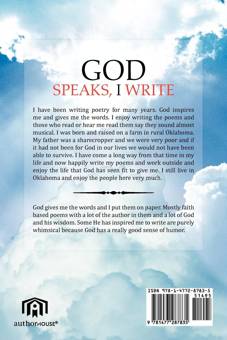 Rückseitencover God Speaks, I Write