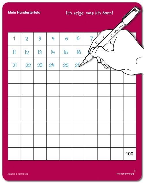 Beispielinhalt (Bild) Mein Hunderterfeld mit Stift