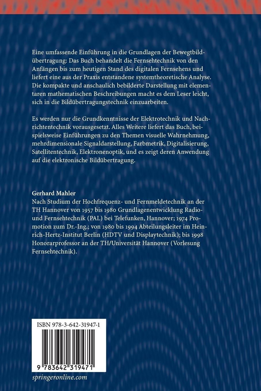 Rückseitencover Die Grundlagen der Fernsehtechnik
