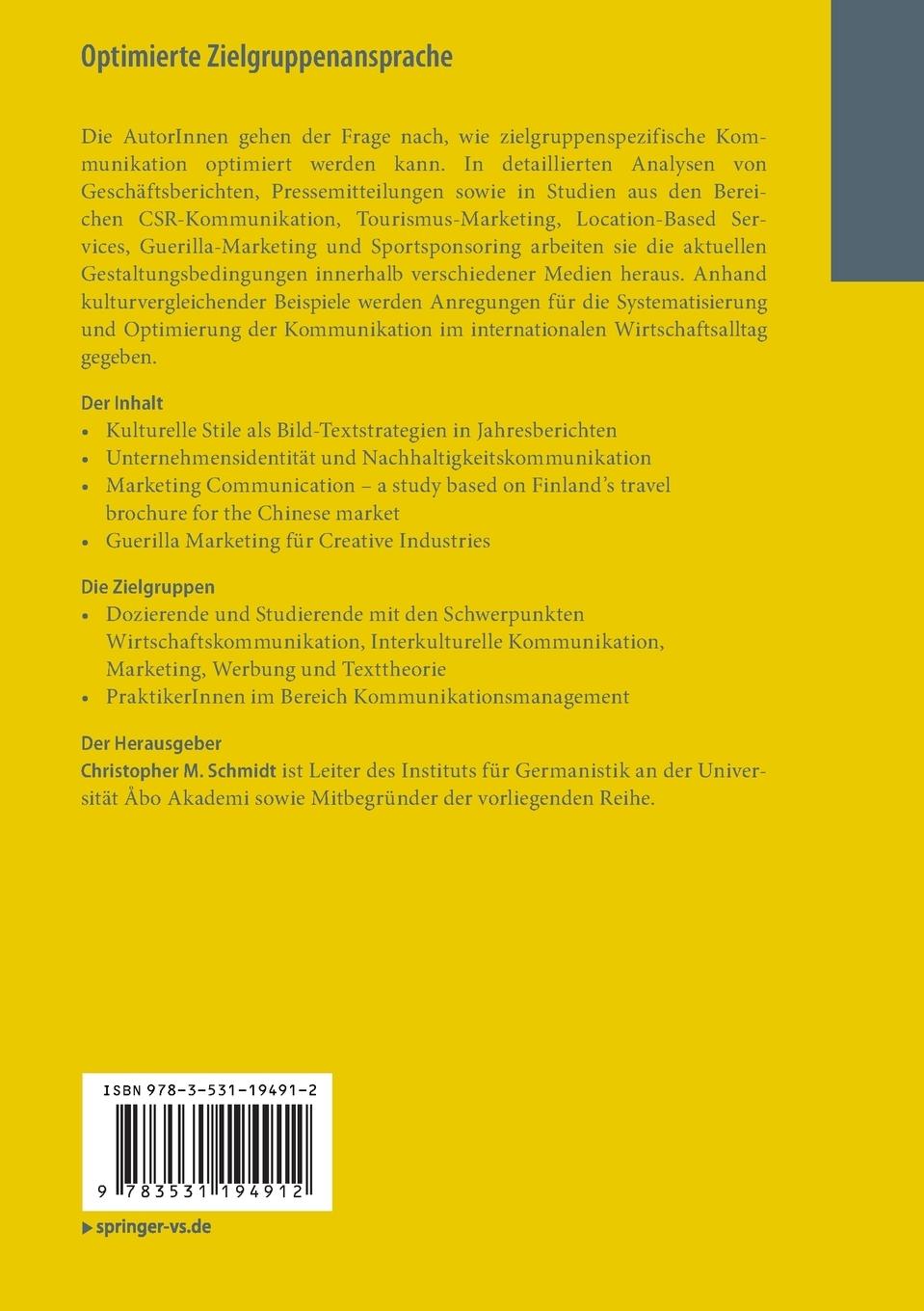 Rückseitencover Optimierte Zielgruppenansprache