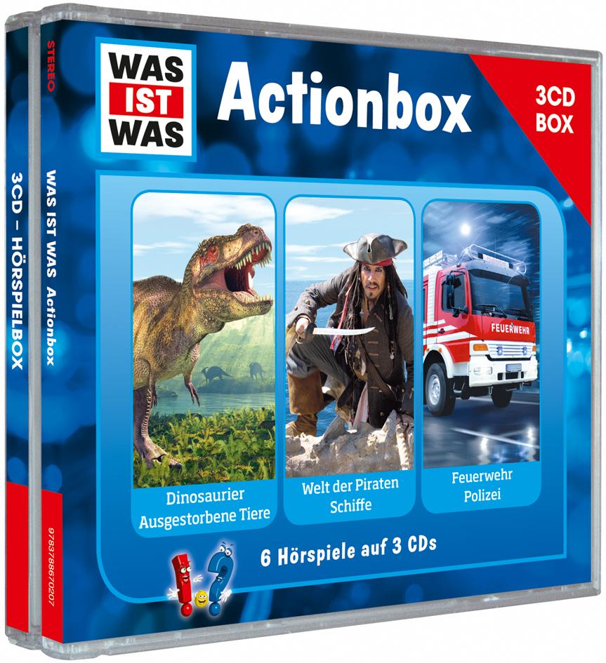 Vorderes Coverbild WAS IST WAS 3-CD-Hörspielbox "Action und Abenteuer"