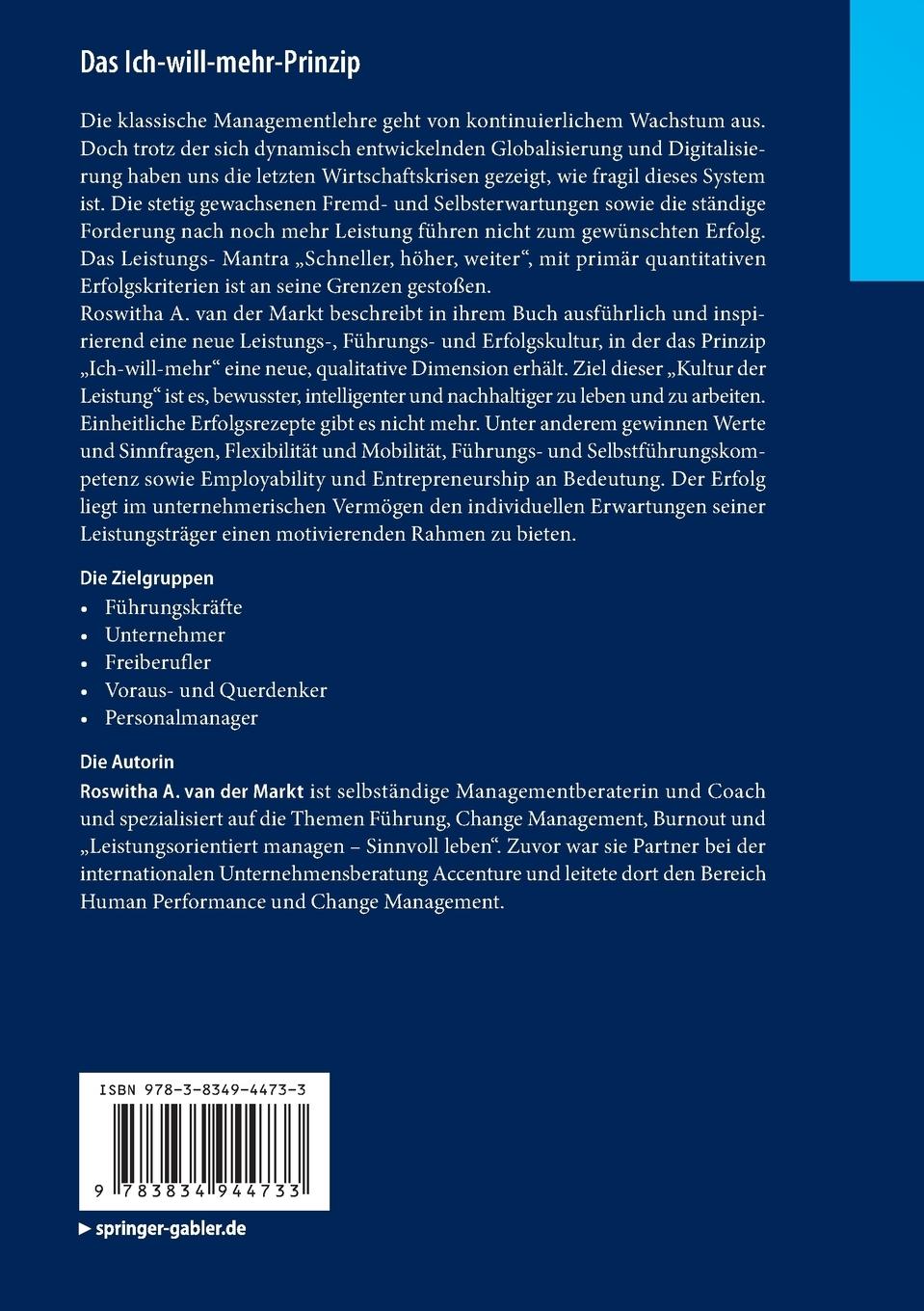 Rückseitencover Das Ich-will-mehr-Prinzip