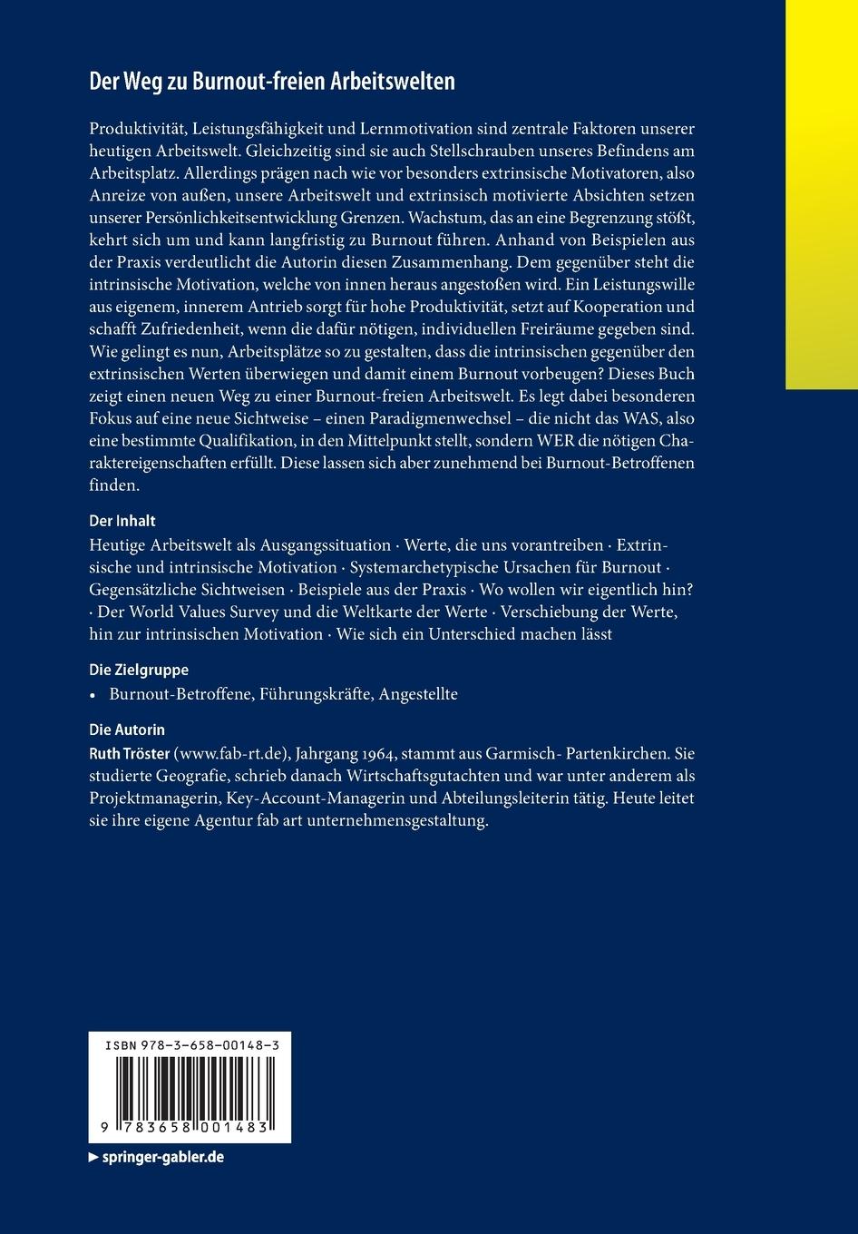 Rückseitencover Der Weg zu Burnout-freien Arbeitswelten