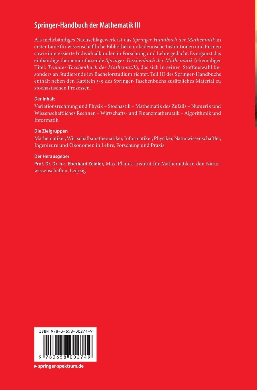 Rückseitencover Springer-Handbuch der Mathematik III