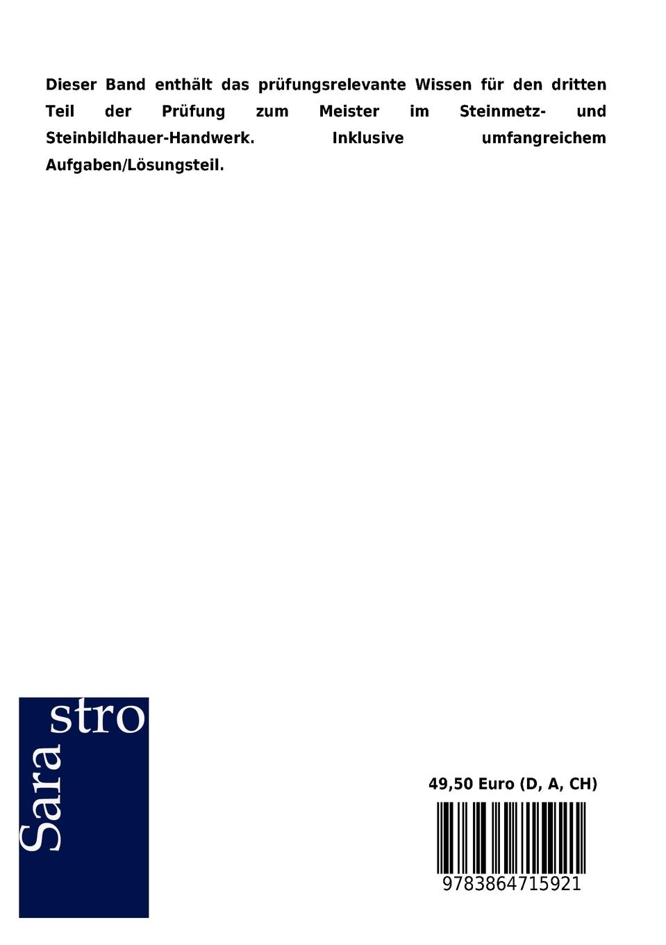 Rückseitencover Meister im Steinmetz- und Steinbildhauer-Handwerk - Das prüfungsrelevante Wissen