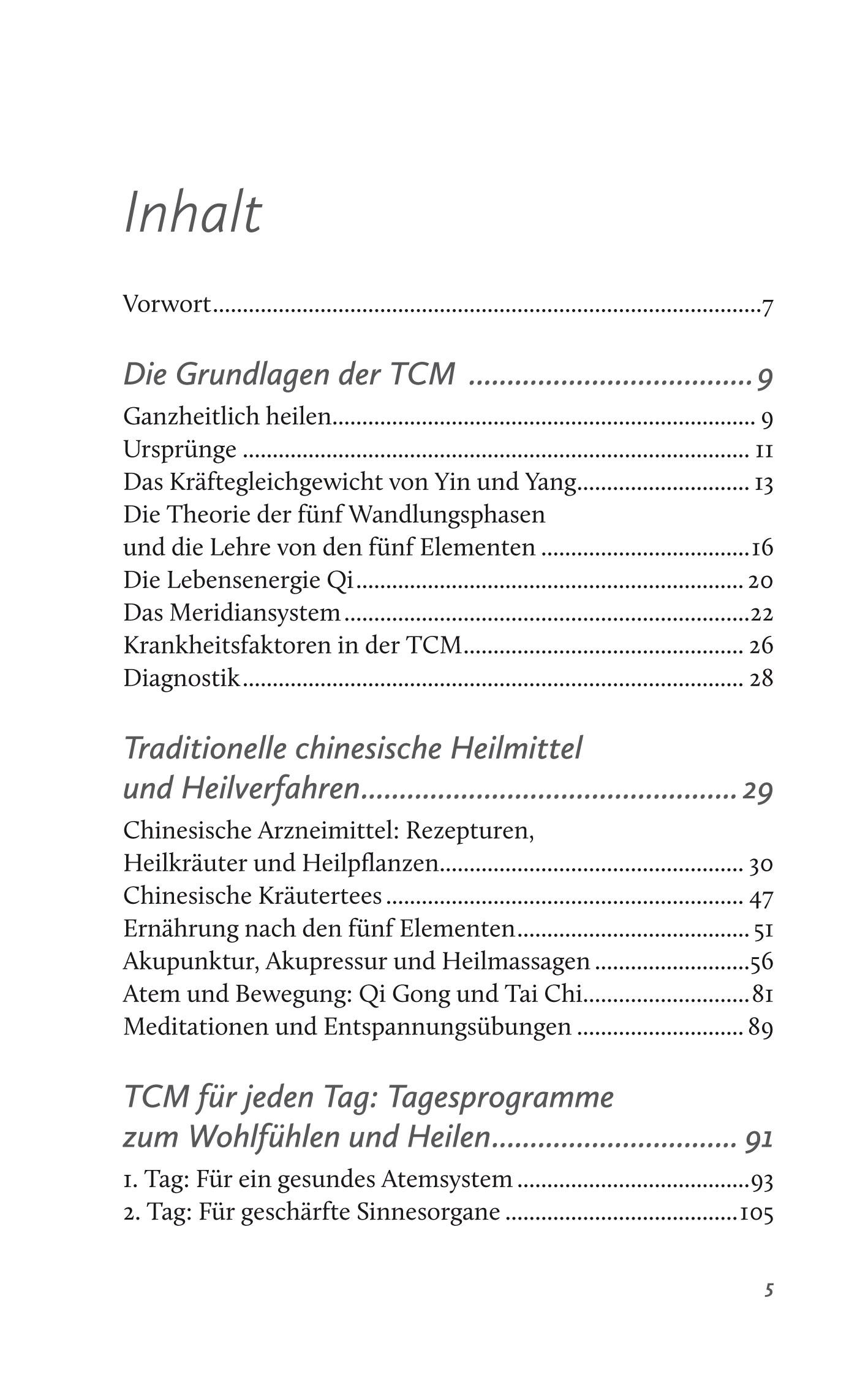 Beispielinhalt (Bild) TCM für jeden Tag. Entspannt und gesund durch die Woche