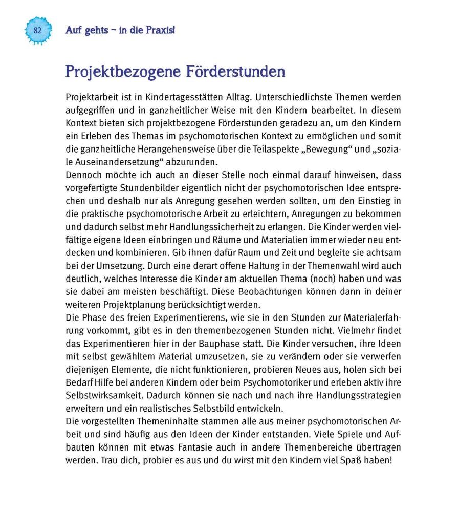 Beispielinhalt (Bild) Psychomotorik. Spiel, Spaß und Bewegung im Kindergarten