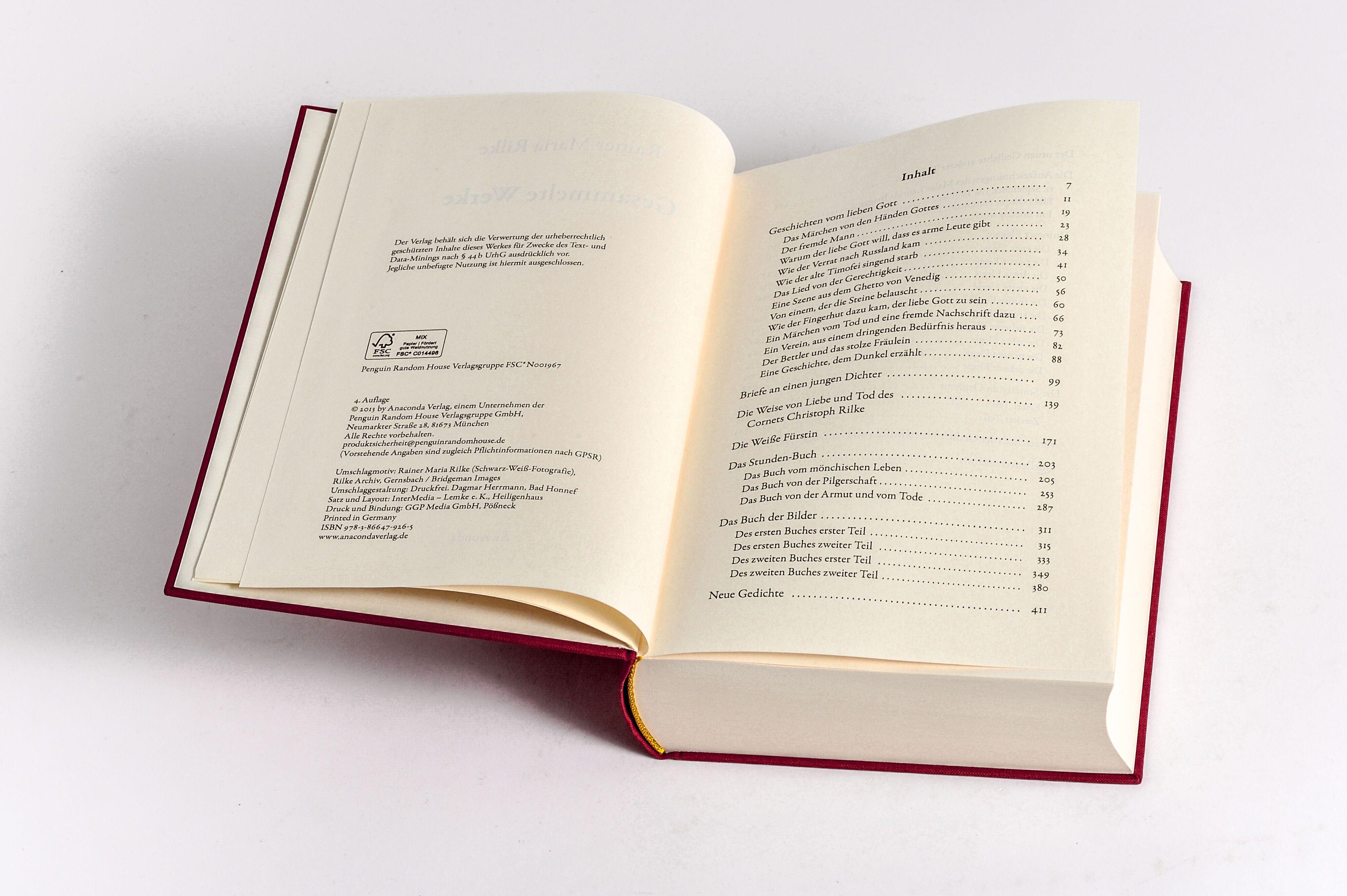 Beispielinhalt (Bild) Rainer Maria Rilke - Gesammelte Werke