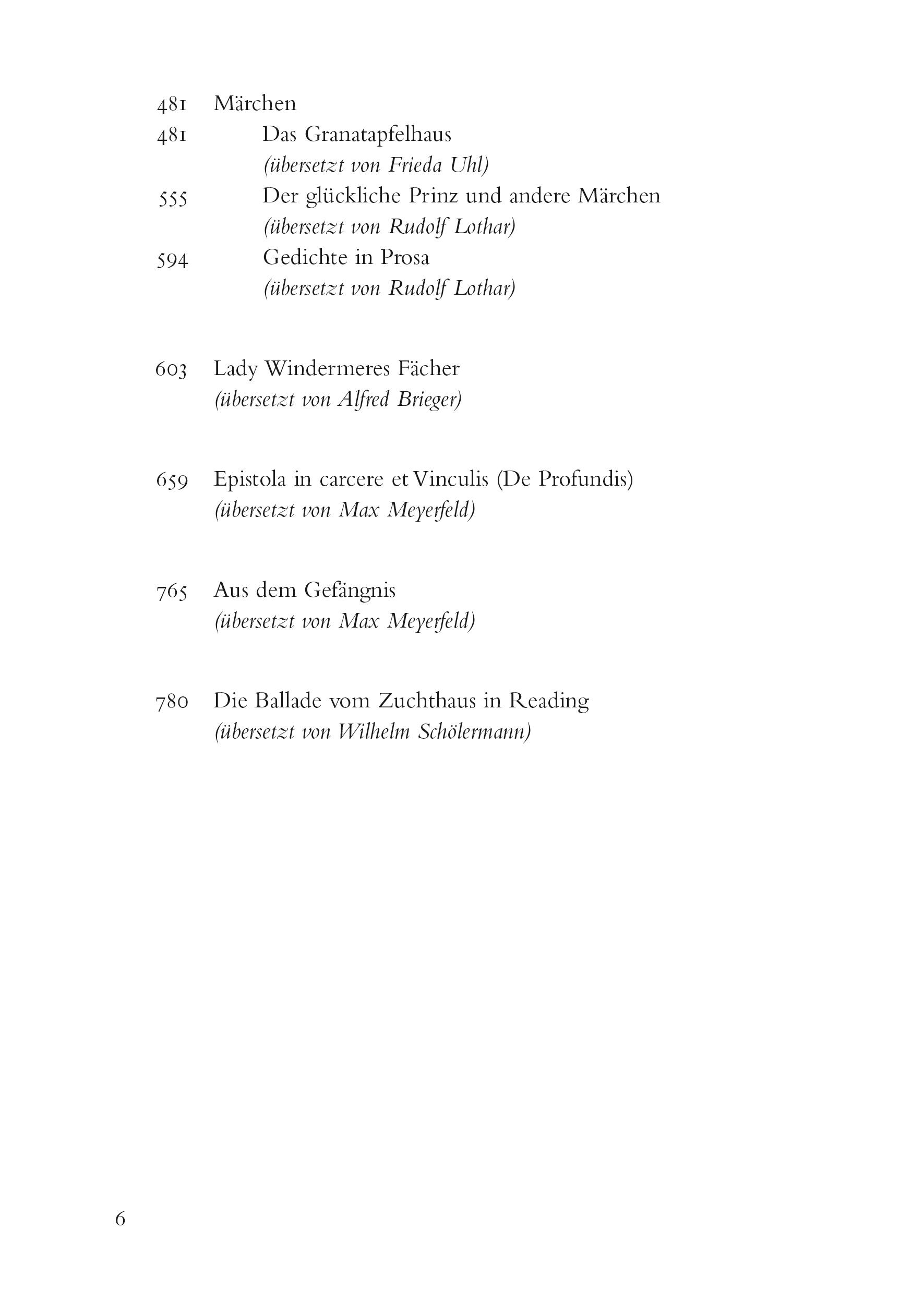 Beispielinhalt (Bild) Oscar Wilde - Gesammelte Werke